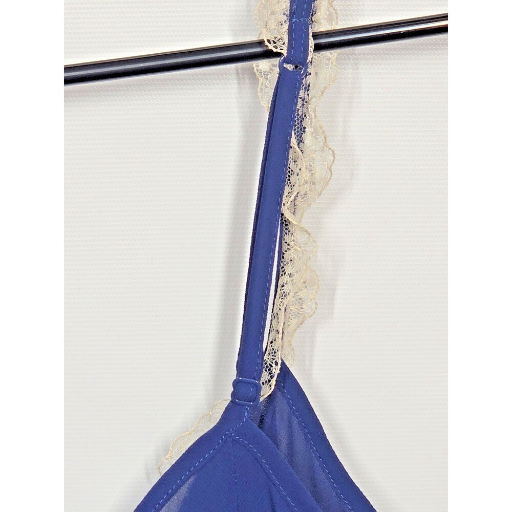Y2K Victoria Secret Sheer Lace Trim Milkmaid Camisole Top MED Babydoll Coquette - Picture 9 of 9